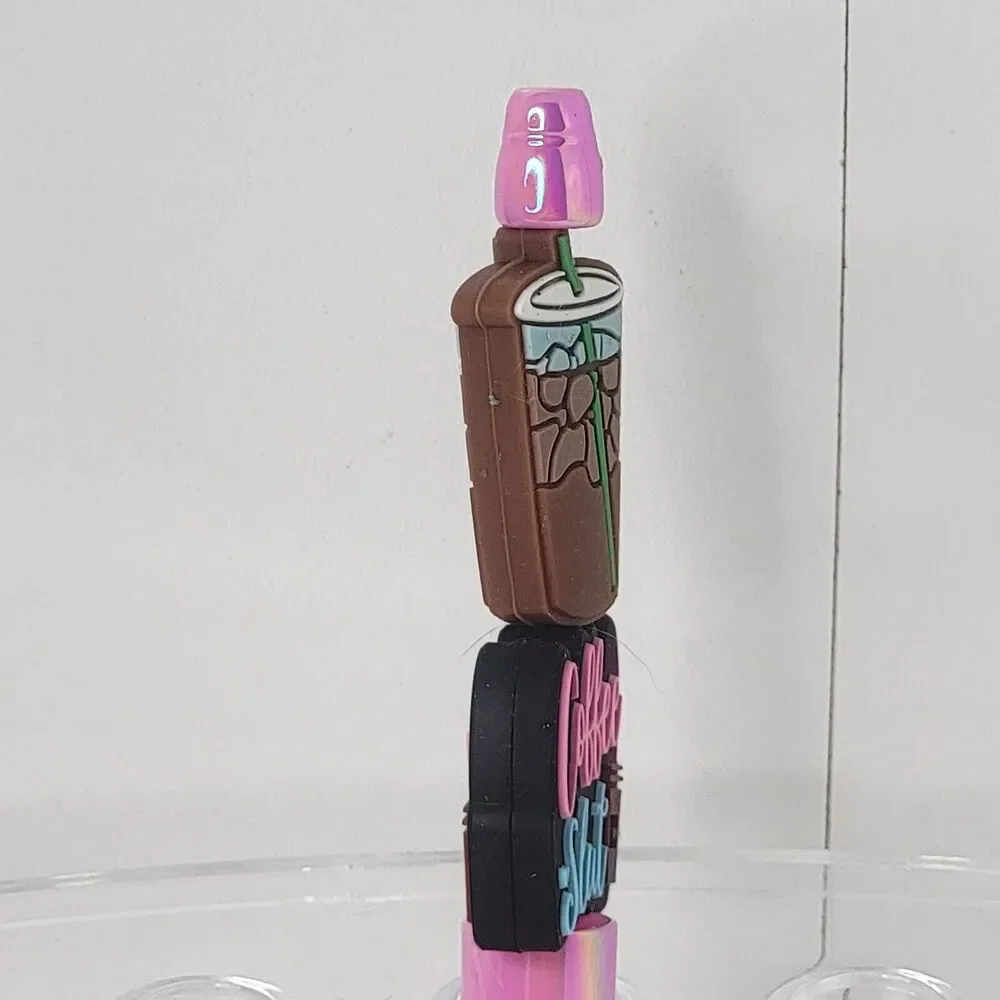 Funny Focal Beaded Pen Coffee Sl*t Iced Coffee Pin UV Base